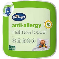 Silentnight Anti Allergic Double Mattress Topper Thick Deep Mattress Topper to Protect Against Allergies and Dust Mites, Hypoallergenic and Machine Washable, Double, White