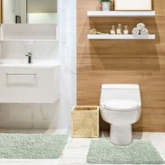Emma Barclay 2 Piece 100% Cotton Loop Twist Bathroom Mat Set, Sage Green, One Size
