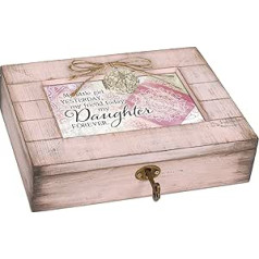 Cottage Garden My Friend My Daughter Forever Blush Pink Distressed Medallion Music Box Plays You Light Up My Life