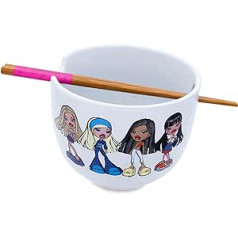 Bratz Ceramic Dinnerware Set | Includes 20oz Ramen Noodle Bowl and Wooden Chopsticks