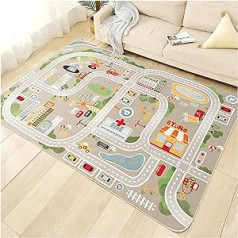 TYKTZXY Car Rug, Play Mat, Street, Children's Rug, Road Rug, Construction Rug, Vehicle Rug, Children, Size: 120 x 180 cm