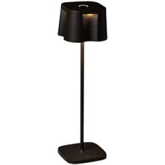 Konstsmide Nice Table Lamp, Black, Indoor/Outdoor, USB Table Lamp, Aluminium, 2 Light Colours, 3 Light Modes, Battery Life up to 20 Hours, 10 cm (L)/10 cm (W)/36 cm (H)