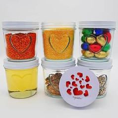 megusta!® 6 Preserving Jars with Heart in Glass | 300 ml | Heart Lid | Jam Jars Storage Jars Tea Storage Lunch Pot | Baking + Freezing