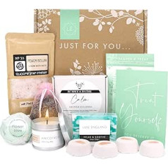 Luxe England Gift Baskets for Women - All Occasions - Handmade in the UK by 6 Small Businesses: Shower Steamer, Candle, Bath Bomb and More - Best Birthday Basket for Women