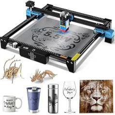 Twotrees TTS-55 Pro 20W Laser Engraving Machine for Making 3D Wooden Puzzles, Laser Cutting Machine, 5.5W Laser Power, Fixed Focus Compressed Point, Engraving Machine for Wood, Metal