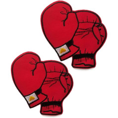 Heiorpai 2 x Boxhandschuhe, bestickt, cool, zum Aufbügeln oder Aufnähen