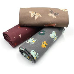 VmG-Store Fabric Package 3 x Jersey 0.5 m Each for Sewing Children's Clothing Children's Fabric Jersey Fabric Package (Animals (Set12))