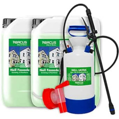 ABACUS Nell Facade Cleaner with Pressure Sprayer, Green Growth Remover for Facades, Plaster & House Walls - Automatically Removes Fungi, Lichen & Algae from Facades - Only 0.1 L per m², ABACUS Nell