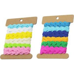 Exceart 2 Rolls 8 mm Sewing Fittings Wavy Band S Shape Fabric Lace DIY Clothing Accessories for Dress Caps Bags Sewing Accessories