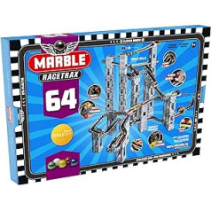 Marble Racetrax 869034 Marble Race Track Starter Set 64 Pieces Marble Run with 9 Metre Track and 5 Marbles Marble Run Craft Set FSC Cardboard Construction Set for Children from 10 Years