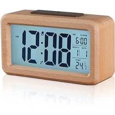 HERCHR Radio Alarm Clock Radio Clock Digital Clock Radio Alarm Clock Digital with Battery Alarm Clock Digital Table Clock Radio Alarm Clock Radio Clock Digital Date Display Temperature Travel Clock