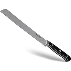 Solingen Bread Knife with Serrated Edge, Made in Germany, Universal Knife, Forged Utility Knife, Kitchen Knife Made of Stainless Steel, Knife for Cutting Bread, Rolls and Baguettes, 32.5 cm