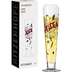 RITZENHOFF 1011013 Beer Glass 330 ml - Heldenfest Series, Design No. 13 - For Heroes at the Grill - Round - Made in Germany