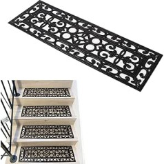tonchean Non-Slip Rubber Stair Mats, Pack of 5, 75 x 25 cm, Stair Treads Stair Protection Mats, Waterproof for Garden, Stair Covers for Home Use