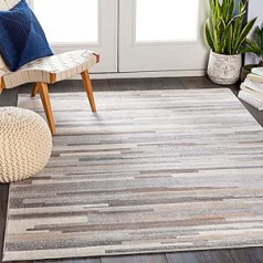 Surya Granada Modern Living Room Rug - Abstract Design Modern Look for Living Room, Dining Room, Bedroom - Soft Short Pile Rug, Large 160 x 216 cm, in Grey