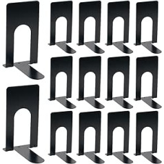 Toivize 7 Pairs Bookends, Bookends, Metal, Non-Slip, High-Quality Bookcase, Suitable for Children, Schools, Offices, Bookshelves in Libraries, Black (70 x 100 x 130 mm)