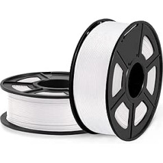 SUNLU Meta PLA Filament 1.75 mm, High Tenacity, Better Liquidity PLA Filament for Faster 3D Printing, Dimensional Accuracy +/- 0.02 mm, 2 kg Spool, White + White