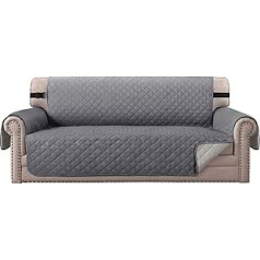 BellaHills Luxury Quilted Sofa Protection Cover Water Resistant Furniture Cover, Durable & Dirt Resistant - 190cm x 53cm Stone Blue