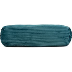 Gözze - Cuddly Cushion Roll in Corduroy Look, Ideal as Neck Support, 70 x 22 cm, Petrol