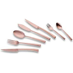 ECHTWERK Avelino 42-Piece Cutlery Set, Bronze Edition, Cutlery for up to 6 People, 18/10 Stainless Steel, Matte, High-Quality Cutlery Set, for Festive Tables, Includes Storage Case