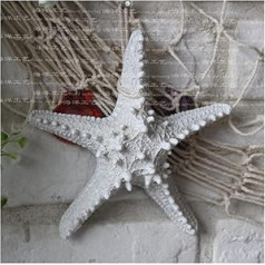 Egurs Wall Decoration Starfish 22 cm Maritime Mediterranean Style Hanging Decoration Colourful Resin Large Starfish White