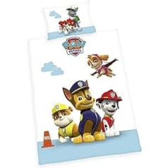 Herding Paw Patrol Bed Linen Set, Pillowcase 40 x 60 cm with Envelope Closure, Duvet Cover 100 x 135 cm, with Smooth Zip, Cotton/Renforcé