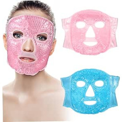 Angoily Pack of 2 Mask with Hot and Cold Compress Eye Masks with Spa Ice Cooling Gel Bags for Women Ice Face PVC Ice Pack Miss Cold Pack