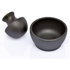 Zassenhaus Mano 076127 Cast Iron Spice Mortar Enamelled Black 10 x 10 x 7.5 cm
