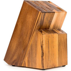 Coninx Raf Knife Block Acacia Wood Knife Holder 15 Slots Chef's Knife Block Wood Without Knife Suitable for 15 Knives, Sharpening Steel Knife Holder for Kitchen Knives 13 x 19 x 22 cm