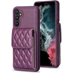 Vqwq Leather Wallet Case for Samsung Galaxy A34 5G - with Card Slot Stand Multiple Function Flip Case Shockproof Protective Wallet Cover Case for Samsung Galaxy A34 5G [22] -Pueple