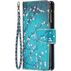 Vqwq Mobile Phone Case for Oppo Realme GT NEO 3 Case - Protective Case for Oppo Realme GT NEO 3 Leather Case with Lanyard Zipper Card Slot Flip Case Magnetic [03] - Flower