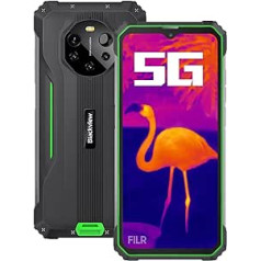 Blackview 5G Thermal Imaging Camera Outdoor Smartphone Without Contract BL8800 PRO, 50MP Quad Camera, Dimensity 700 8GB + 128GB, 6.58 Inch FHD+, 8380 mAh Battery 33 W Quick Charge, IP68 Robust Mobile