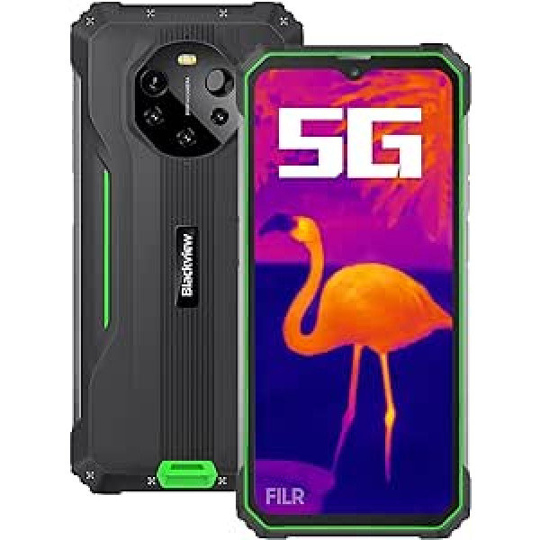 Blackview 5G Thermal Imaging Camera Outdoor Smartphone Without Contract BL8800 PRO, 50MP Quad Camera, Dimensity 700 8GB + 128GB, 6.58 Inch FHD+, 8380 mAh Battery 33 W Quick Charge, IP68 Robust Mobile