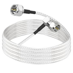 MEIRIYFA F-Typ Koaxiales rechtwinkliges Verbindungskabel, 90° abgewinkelt auf gerades F Typ Stecker RG316 Digital RF Koaxialkabel für HDTV, CATV, Modem, Satelliten Empfänger (2M)