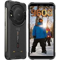 Ulefone Power Armor 16 Pro Outdoor Smartphone 2022, Android 12 Outdoor Mobile Phone Octa-Core, 122dB Speaker 9600mAh Battery 8+64GB/SD-128GB, 16MP Camera IP68 Waterproof NFC/OTG/GPS 4G Dual SIM Black