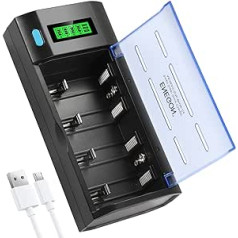 ENEGON Universal Battery Charger for C D AA AAA 9V NI-MH NI-CD Rechargeable Batteries with Discharge Function and LCD Display, Fast AA AAA Battery Charger