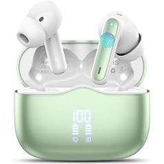 xinwld Bluetooth Headphones, Wireless Bluetooth 5.3 In-Ear Headphones with 4 ENC Noise Cancelling Mic, Wireless Headphones Deep Bass Wireless Earbuds 40 Hours, IP7 Waterproof Earbuds, Green