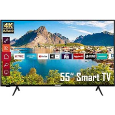 Telefunken XU55K700 55 Inch TV / Smart TV (4K Ultra HD, HDR Dolby Vision, Triple Tuner) - 6 Months HD+ Including [2022] [Energy Class G], Black