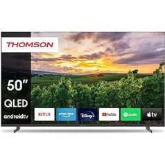 Thomson 50QA2S13-2023 50 Inch (126 cm) QLED TV Smart Android TV (WLAN, HDR, Triple Tuner DVB-C/S2/T2, Voice Control, Netflix, YouTube, Prime Video, Disney+)