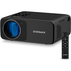 OVERMAX Multipic LED Projector, Full HD 1080p, 3175 x 257 x 1172 cm, Aspect Ratio 16: 9 and 4: 3, Wi-Fi 2, Stereo Speakers, HDMI Cable Included, Compact Size (MULTIPIC 4.2)