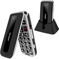 artfone Senior Mobile Phone Folding Mobile Phone without Contract with Large Buttons and SOS Button, 2G GSM Dual SIM Mobile Phone for Seniors with 2.4 Inch Colour Display, Torch and 1000 mAh Battery -