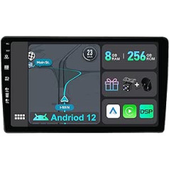 YUNTX [8GB + 256GB] Android 12 Car Radio for Audi A4 (B6/B7) | Seat Exeo [Integrated CarPlay/Android Car/DSP/GPS]-9 Inch IPS 2.5D Camera + MIC-DAB/Mirror Link/Bluetooth 5.0/360 Camera/Steering Wheel
