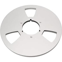 ciciglow 1/4 10 Inch Empty Tape Spool, Three Holes Empty Disc Opening Machine Parts Aluminium Alloy Coil Tape Recorder Accessories for Hub (Silver)