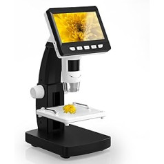 CIMELR Microscope, 4.3 Inch Digital Microscope, 50X-1000X Resolution, USB Microscope with 8 Adjustable LED Lights, Microscope for Adult/Children (306-B)