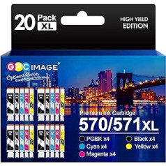 GPC Image Compatible Ink Cartridges Replacement for Canon PGI-570 XL CLI-571 XL