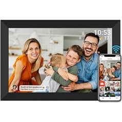 FRAMEO Digital Photo Frame, WiFi, 10.1 Inches, 1280 x 800 IPS LCD Touchscreen, 16 GB Built-In Memory, Auto-Rotate, Share Moments Instantly via Frameo App from Anywhere, Black