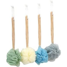 Minkissy 4 Pieces Long Handle Bath Brushes Body Back Scrubber Scrub Brush Massager Brush for Women Men