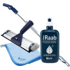 Ha-Ra Full Care 1 x 500ml & 1 x Ha-Ra Squeegee 19 cm & 1 x Crotan XXL Microfibre Drying Cloth 50 x 68 cm + 1 x TELESCOPIC POLE (Adjustable from 0.5 to 1.0 m)