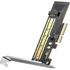 Paplašināšanas kartes diska adapteris datoram M.2 NVMe SATA PCIe 3.0 x4 32Gbps