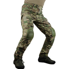 zuoxiangru Men's Camouflage,Tactical Multi Pocket Outdoor Military Trousers, Airsoft, Hunting Trousers with Knee Pads